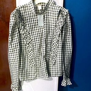 NWT Blouse white and black size M